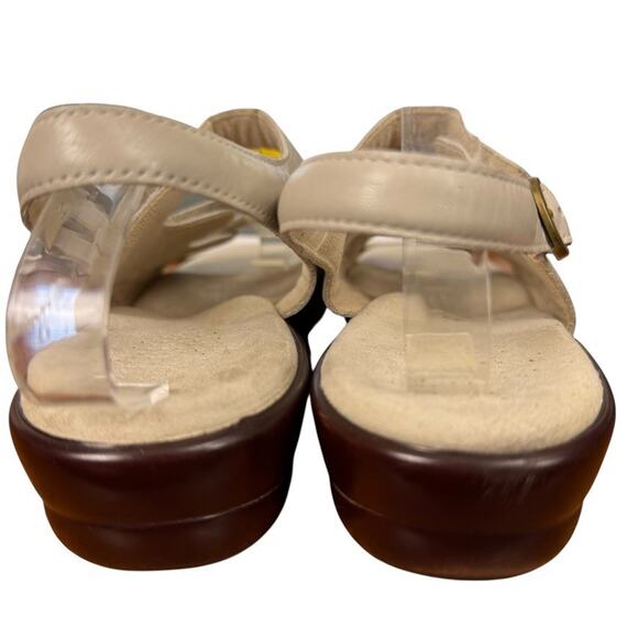 SAS Quatro Ivory Leather Slingback Comfort Sandals Shoes Open Toe USA Made 10 S - Picture 11 of 16
